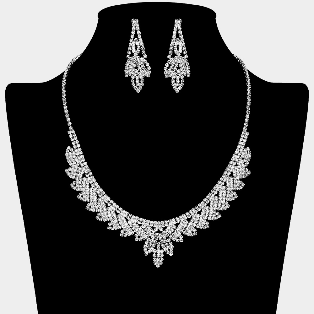 Rhinestone Paved Marquise Collar Necklace