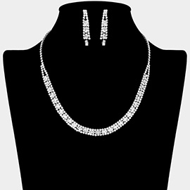 Rhinestone Paved U Shaped Necklace