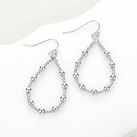 Metal Bubble Open Teardrop Dangle Earrings