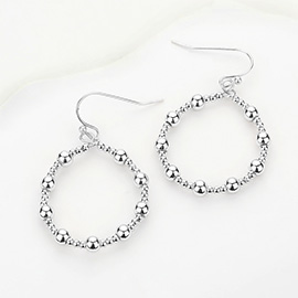 Metal Bubble Open Circle Dangle Earrings