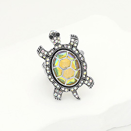 Stone Embellished Sea Turtle Stretch Ring