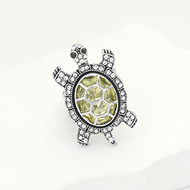 Stone Embellished Sea Turtle Stretch Ring