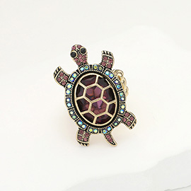 Stone Embellished Sea Turtle Stretch Ring