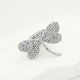 Rhinestone Paved Dragonfly Stretch Ring