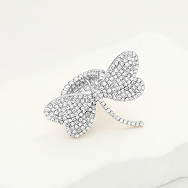 Rhinestone Paved Dragonfly Stretch Ring