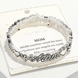 MOM Message Antique Metal Stretch Bracelet