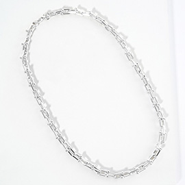 White Gold Dipped Hardware Chain Necklace