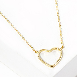 Gold Dipped Open Heart Pendant Necklace