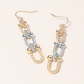 Textured Hardware Link Dropdown Earrings