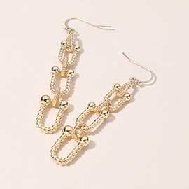 Textured Hardware Link Dropdown Earrings