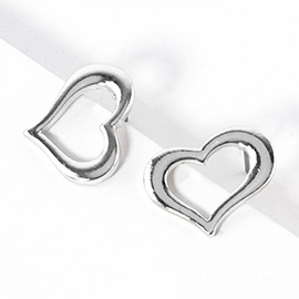 Open Heart Stud Earrings