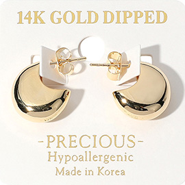 14K Gold Dipped Hypoallergenic Mini Curve Bean Earrings