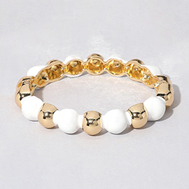 Gold Plated Enamel Bubble Hinged Bangle Bracelet