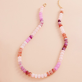 Ombre Flat Round Shaped Beaded Necklace