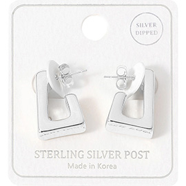 Silver Dipped Square Mini Hoop Earrings