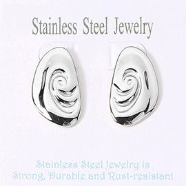 Stainless Steel Swirl Plate Earrings