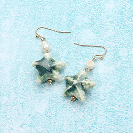 Ceramic Starfish Dangle Earrings