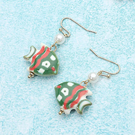 Ceramic Fish Dangle Earrings