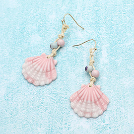 Sea Shell Natural Stone Beaded Dangle Earrings