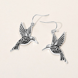 Antique Metal Bird Dangle Earrings