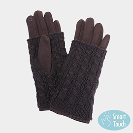 3 IN 1 - Cable Knit Touch Smart Gloves