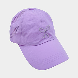 Rubber Bow Pointed Mesh Baseball Cap