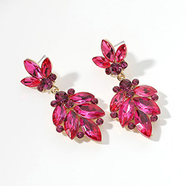 Crystal Marquise Ornate Floral Evening Earrings