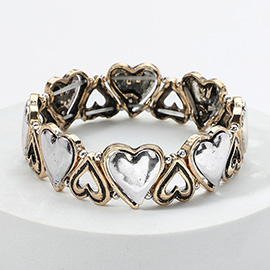 Heart Metal Stretch Bracelet