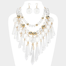 Acrylic Chandelier Statement Necklace