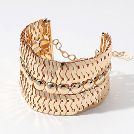 Wide Metal Snake Chain Bracelet