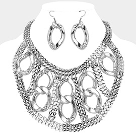 Chunky Chain Embellished Statement Necklace