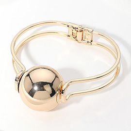 Metal Ball Split Hinged Bangle Bracelet