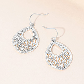 Metal Filigree Teardrop Dangle Earrings