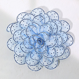 Bling Studded Fabric Flower Brooch / Hair Clip