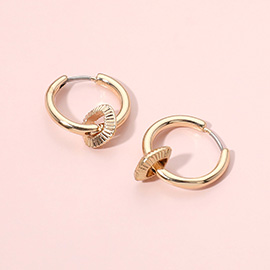 Textured Ring Pointed Mini Huggie Hoop Earrings