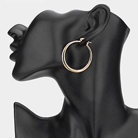 Metal Hoop Pin Catch Earrings