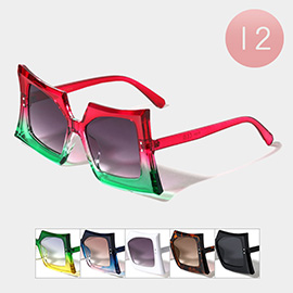 12PCS - Ombre Abstract Butterfly Shaped Wayfarer Sunglasses