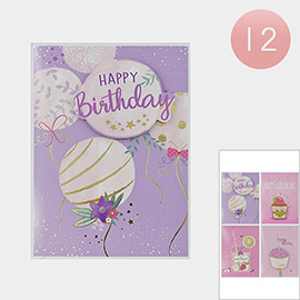 12PCS - Assorted Happy Birthday Card Set