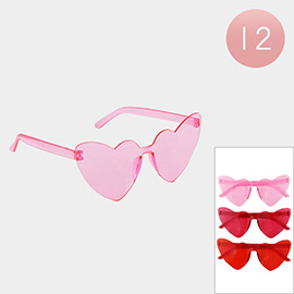 12PCS - Acrylic Tinted Heart Glasses