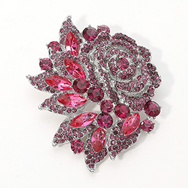 Stone Paved Flower Pin Brooch