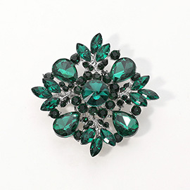 Teardrop Marquise Stone Cluster Pin Brooch