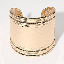 Hammered Metal Wide Cuff Bracelet