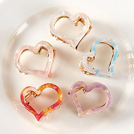 5PCS - Open Heart Hair Claw Clips