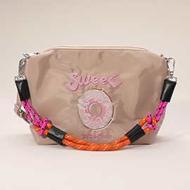 Sweet Message Donut Embroidered Shoulder Bag