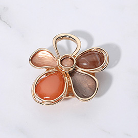 Enamel Stone Flower Magnetic Brooch