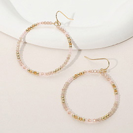 Faceted Beaded Open Ring Dangle Earrings