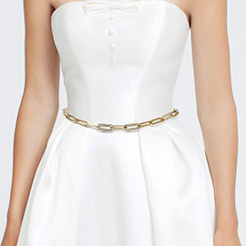 Metal Paperclip Chain Waist Belt