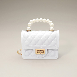 Pearl Handle Mini Jelly Hand Bag / Crossbody Bag