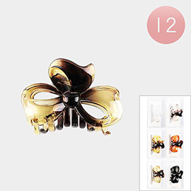 12PCS - Acrylic Bow Hair Claw Clips