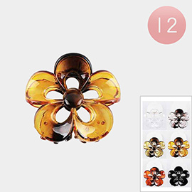 12PCS - Acrylic Flower Hair Claw Clips